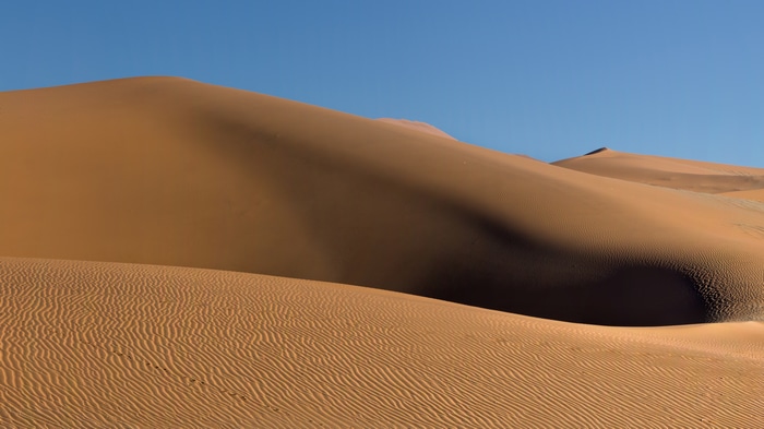 Namibia Desert Dunes under Blue Sky