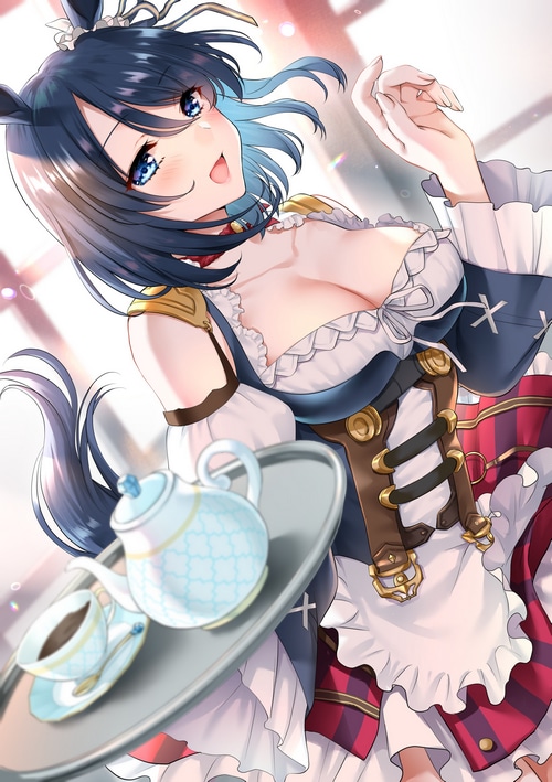 Eishin Flash serving tea in Uma Musume Pretty Derby fan art