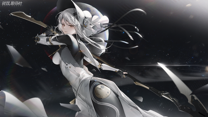 Punishing: Gray Raven character with white hair and weapon