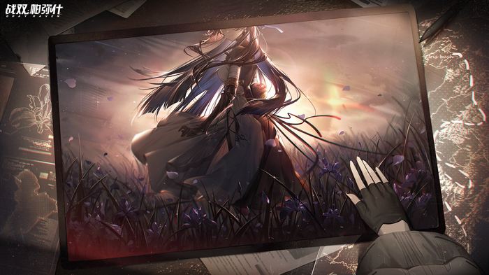Gray Raven character in a field of flowers