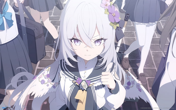 Azusa from Blue Archive with flowers in her hair
