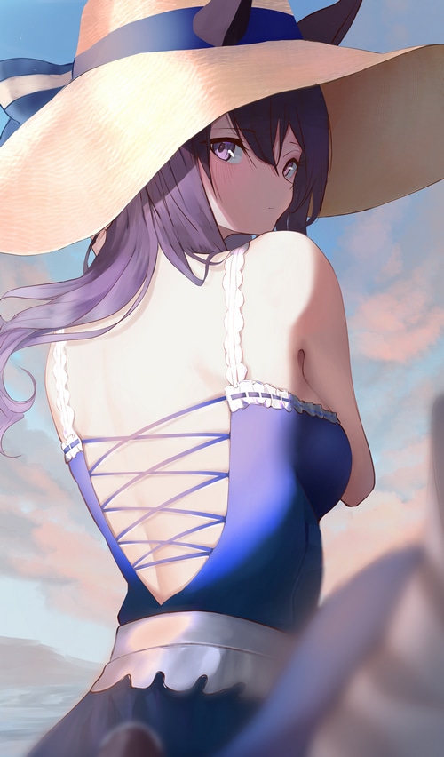 Mejiro Dober from Uma Musume Pretty Derby wearing a hat
