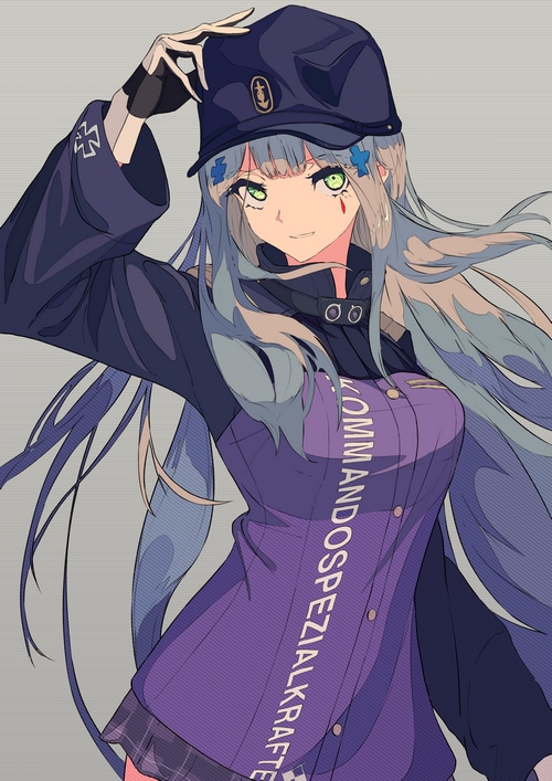 HK416 from Girls Frontline wearing a hat