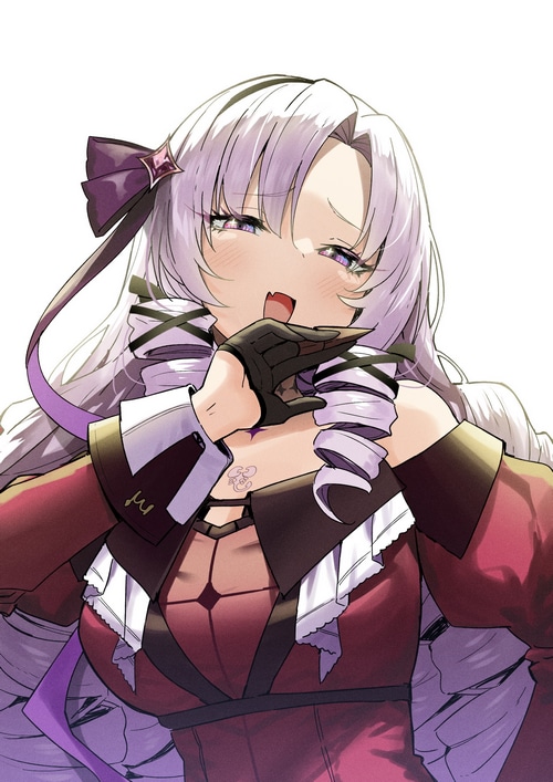 Virtual Youtuber Nijisanji character with purple bow