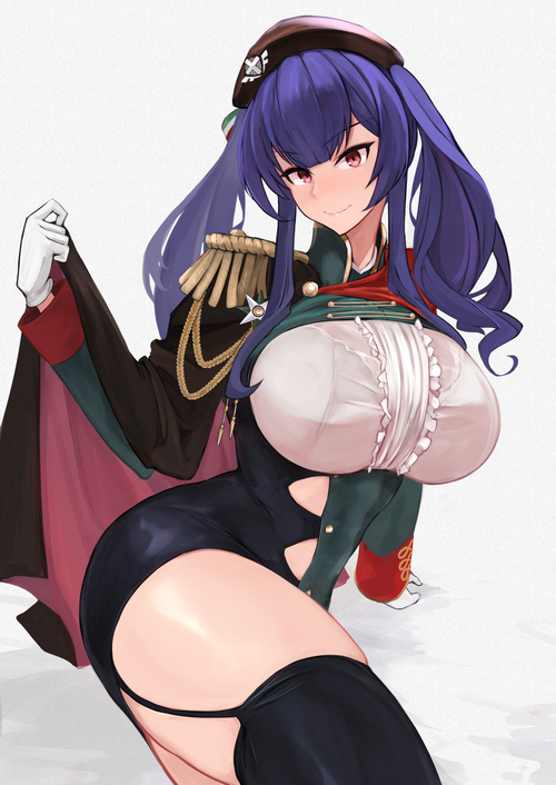 Azur Lane's Pola in a military uniform