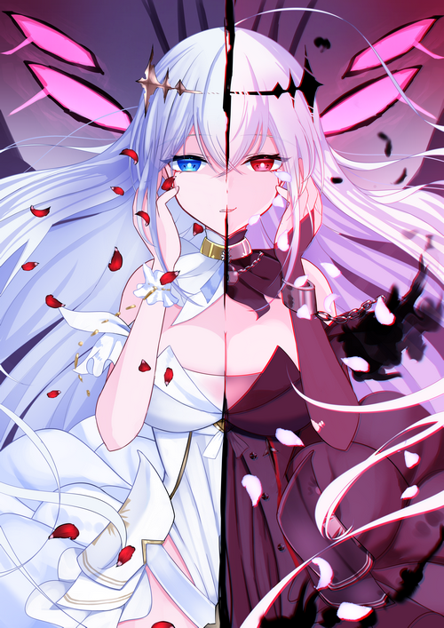 Azur Lane Emden fan art with petals