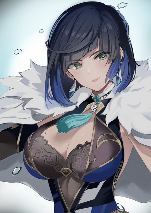 Yelan from Genshin Impact with dice accessory