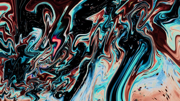 Abstract colorful liquid paint artwork