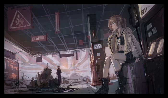 Meng You Zhe at a desolate gas station