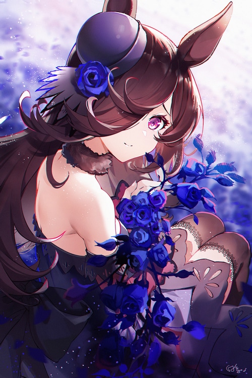 Rice Shower with Blue Roses