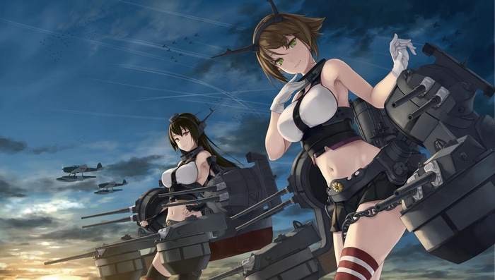 Kantai Collection: Nagato and Mutsu with Battleship Cannons
