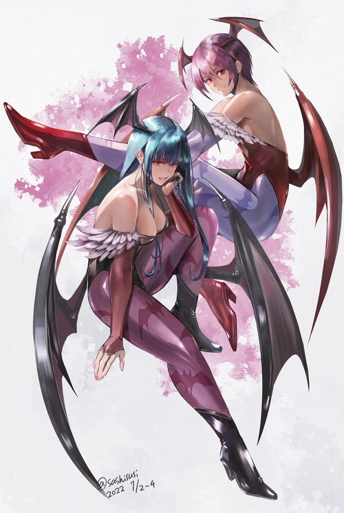 Morrigan and Lilith Aensland from Darkstalkers fan art