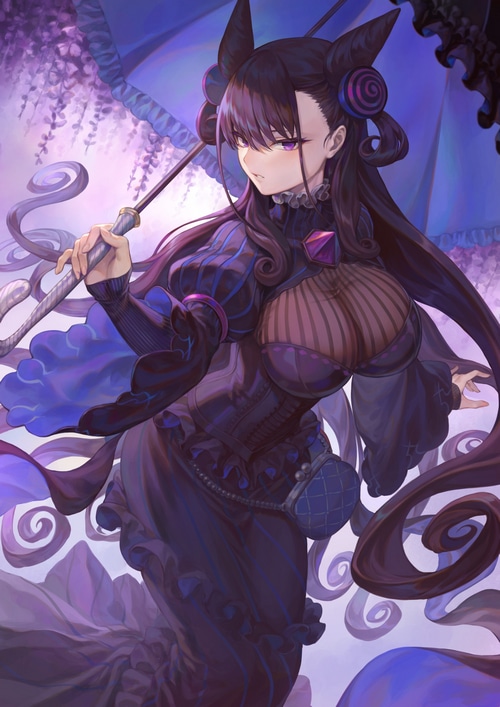 Murasaki Shikibu holding a parasol, Fate/Grand Order fan art