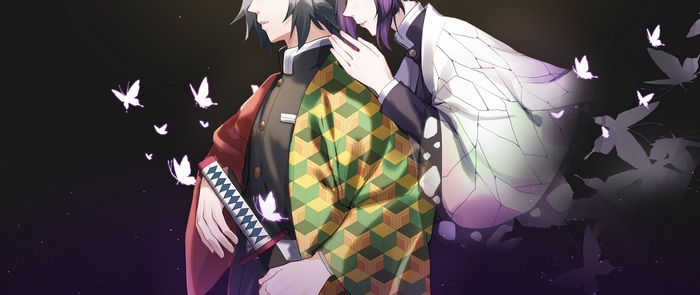 Giyu Tomioka and Kochou Shinobu with Butterflies