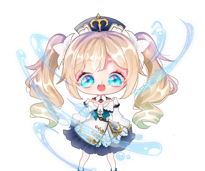 Barbara from Genshin Impact with water effects