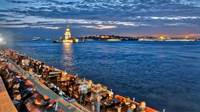 Maiden's Tower in Istanbul at Dusk
