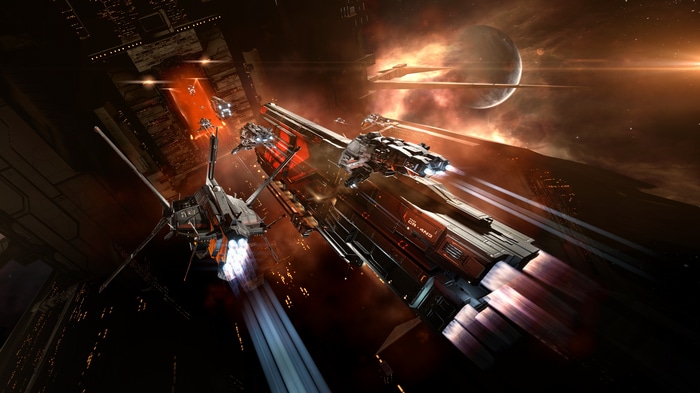 4K EVE Online Spaceships in Space