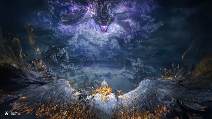 4K Chinese Dragon and Phoenix Battle