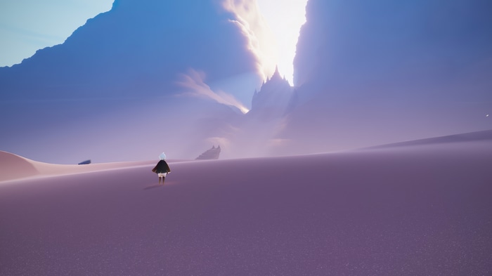 4K Sky desert landscape with castle