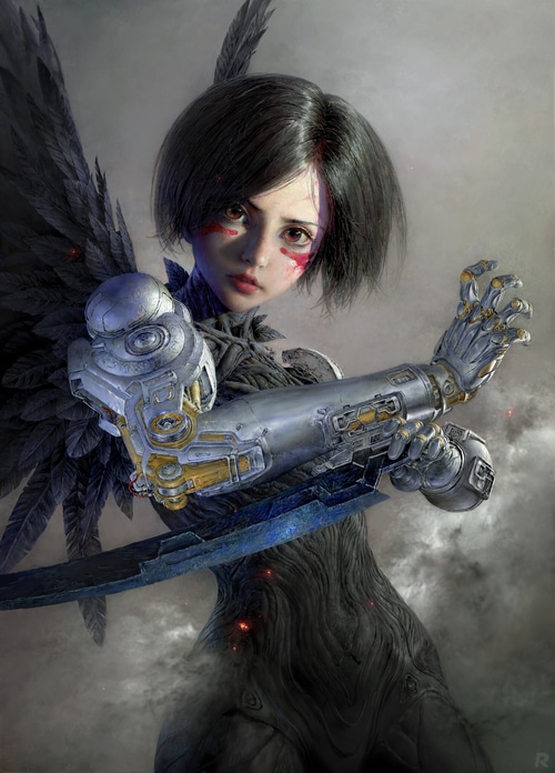 Alita with wings and sword