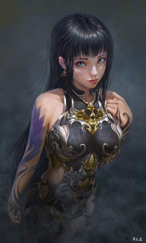 Digital art of a woman by Lizhong Xiao