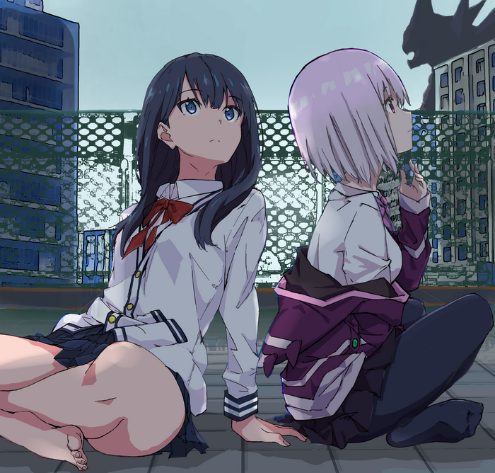 Shinjou Akane and Takanashi Rikka from SSSS.GRIDMAN fan art