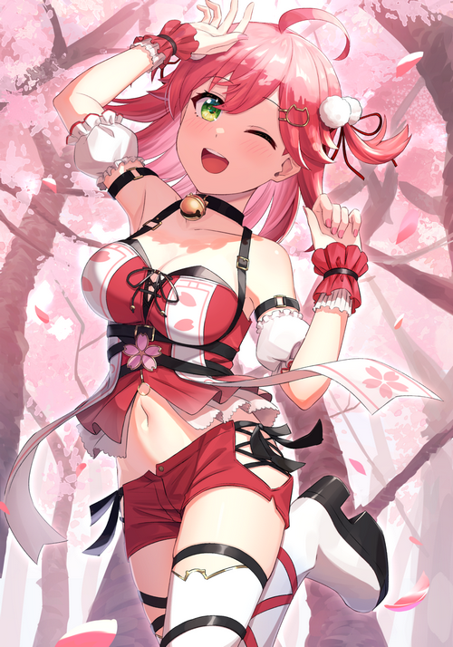 Sakura Miko in a Cherry Blossom Forest