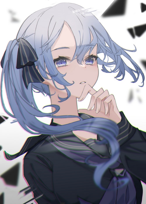Hoshimachi Suisei fan art with blue hair