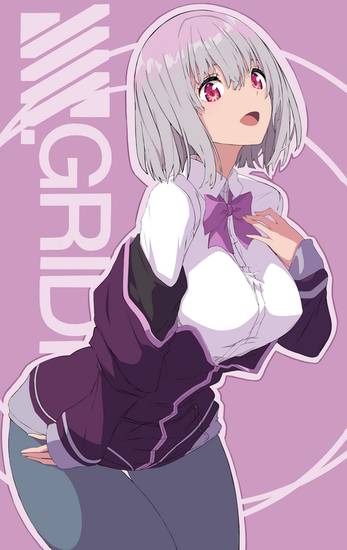 Shinjou Akane from SSSS.GRIDMAN with purple hair