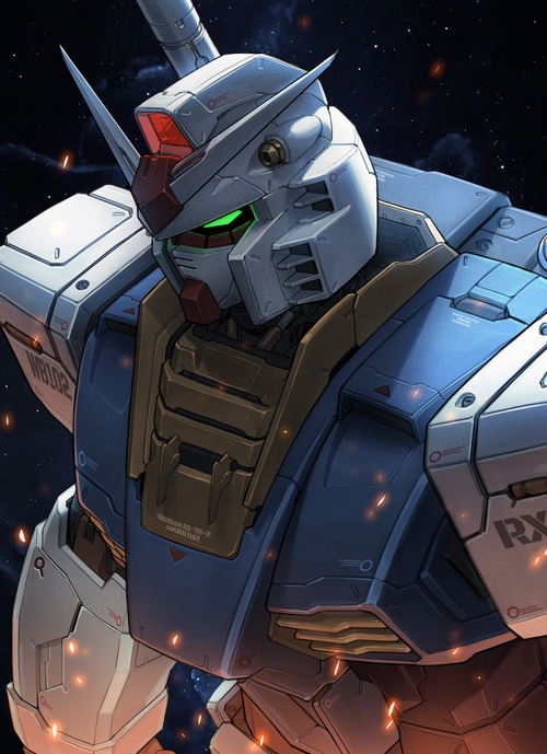 RX-78 Gundam in Space with Sparks