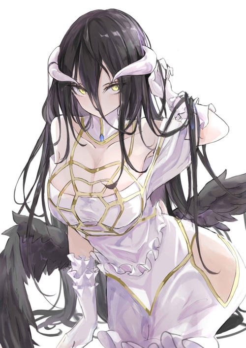Albedo from Overlord with horns and wings