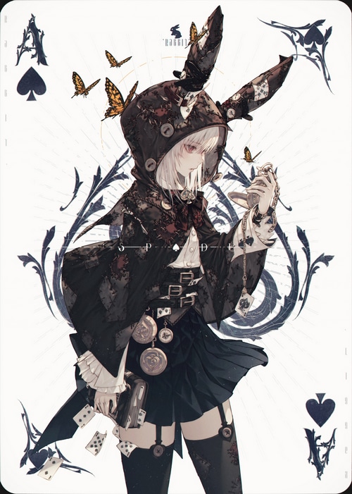 Alice in Wonderland White Rabbit with Butterflies