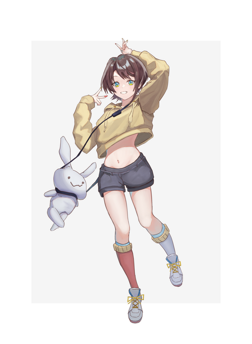 Anime girl with a plush toy