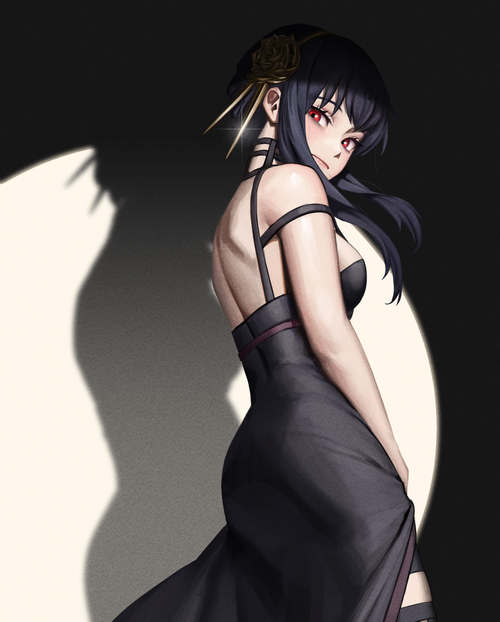 Yor Forger in a black dress