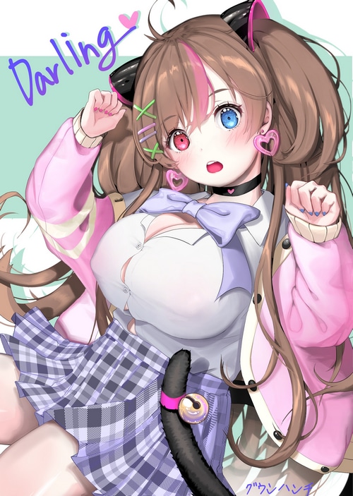 Cat girl with twintails and cat ears