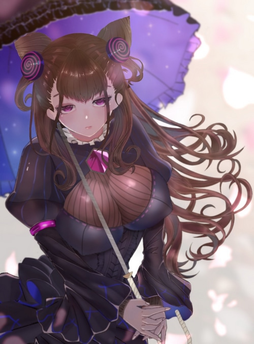 Murasaki Shikibu from Fate/Grand Order holding a parasol