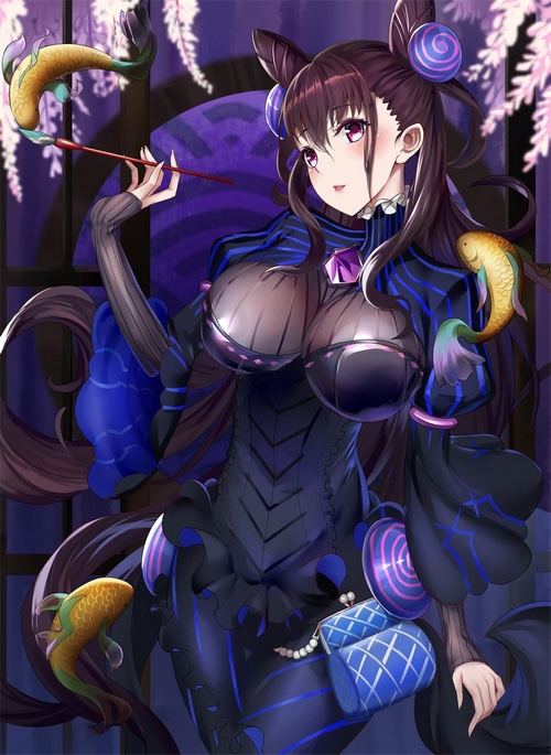 Murasaki Shikibu from Fate/Grand Order with Koi Fish