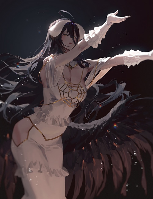 Albedo from Overlord with black wings