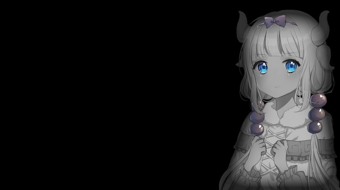 Kanna Kamui with selective coloring on a dark background