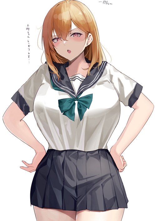 Anime girl in school uniform