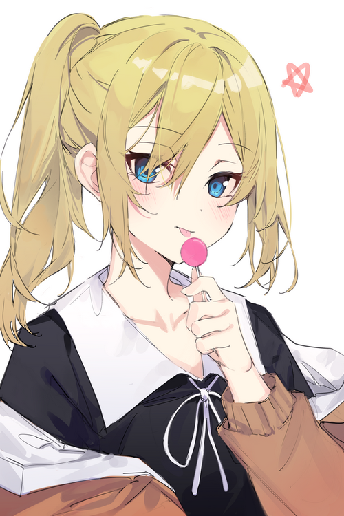 Hayasaka Ai from Kaguya-Sama: Love is War with a lollipop