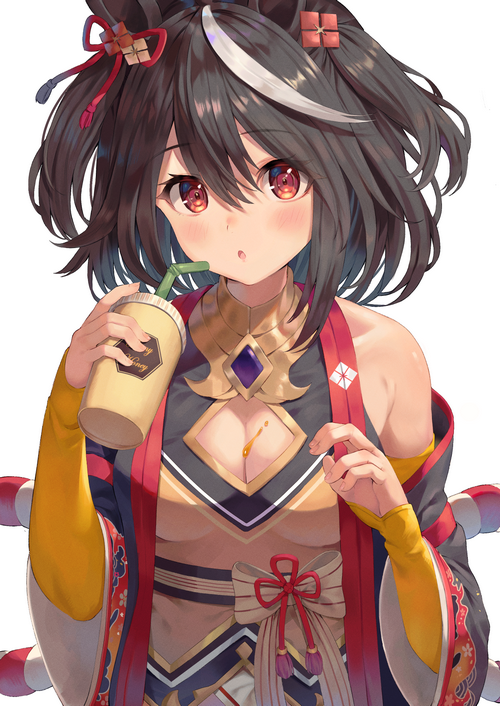 Kitasan Black drinking from a cup, Uma Musume Pretty Derby fan art