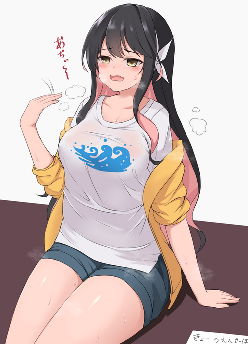 Naganami from Kantai Collection sweating