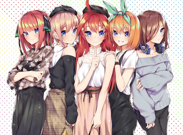 The Quintessential Quintuplets fan art with five sisters