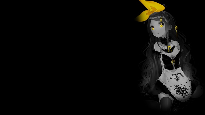 Anime girl in maid outfit with yellow accents