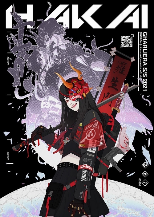 Hakai Gharliera S/S 2021 Demon Mask Woman with Katanas