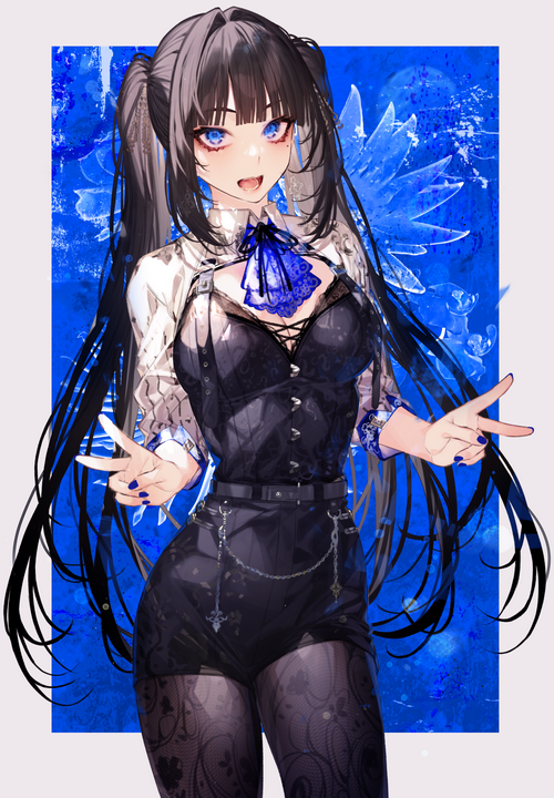 Anime girl with pigtails and blue eyes