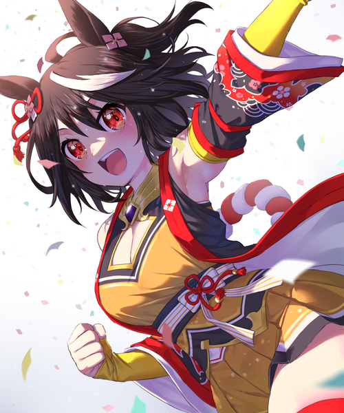 Kitasan Black celebrating with confetti