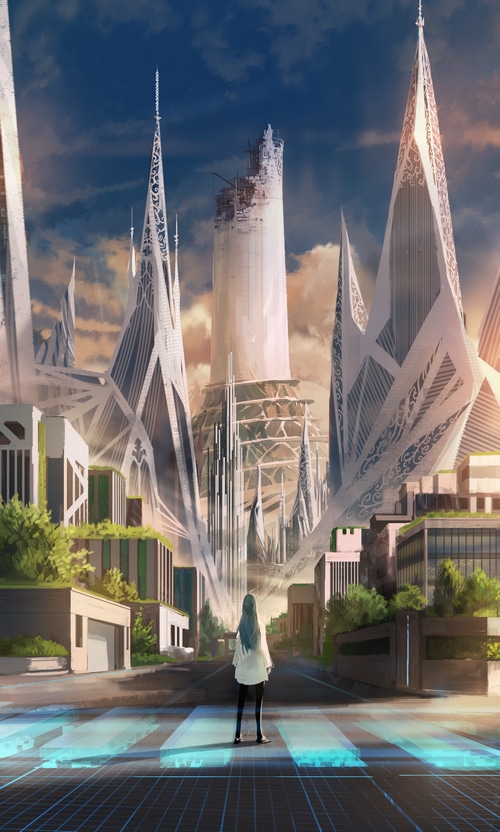 Vivy: Fluorite Eye's Song Futuristic City