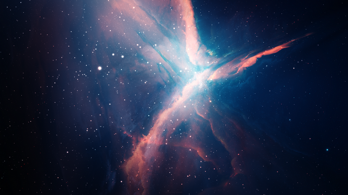 4K space nebula with stars and cosmic clouds